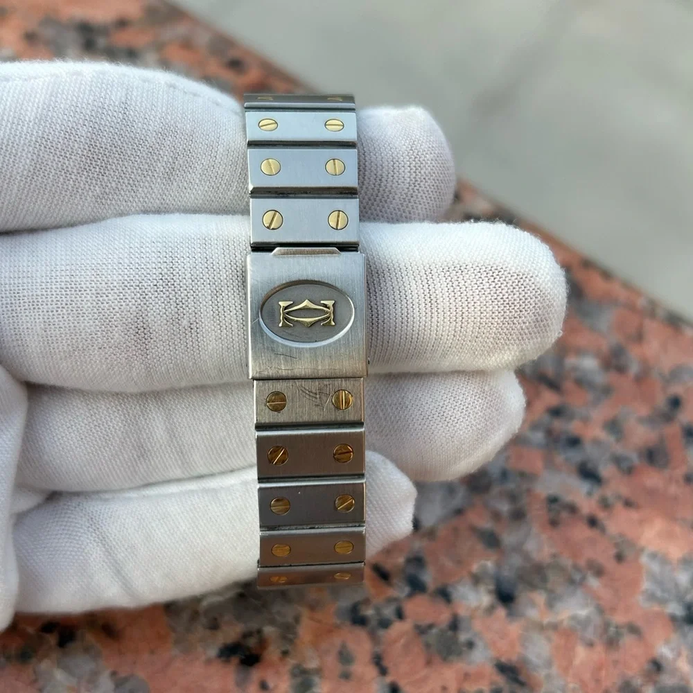 Cartier santos Carree 2961 Automatic two tone watch - Picture 3 of 15